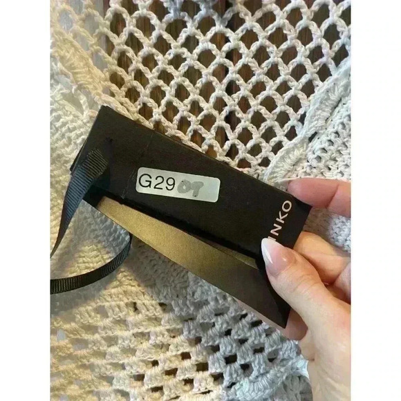 NWT Pinko Limosa Cream Cropped Crochet Tank Top Boho Festival Size Medium - Picture 10 of 10